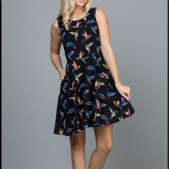 Hummingbird Print Dress - Picture 3 of 8